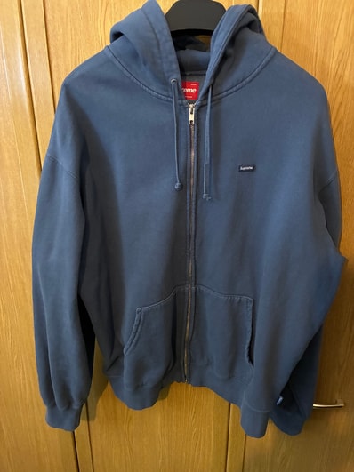 Supreme Overdyed Small Box Zip Up Hooded Sweatshirt "Dark Slate"