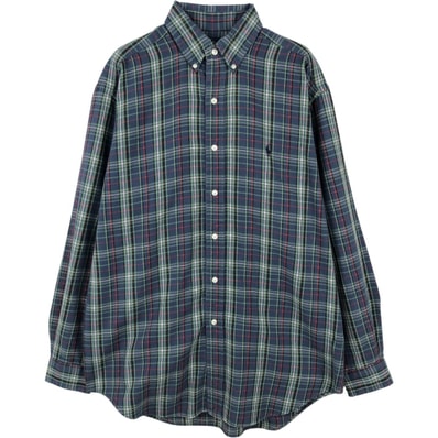 古着 ラルフローレン Ralph Lauren BLAKE 長袖 ボタンダウンチェックシャツ メンズM相当/eaa662091