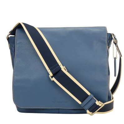 【中古】 コーチ ショルダーバッグ F70555 レザー ブルー シルバー金具 斜め掛け カジュアル レディース 女性 COACH