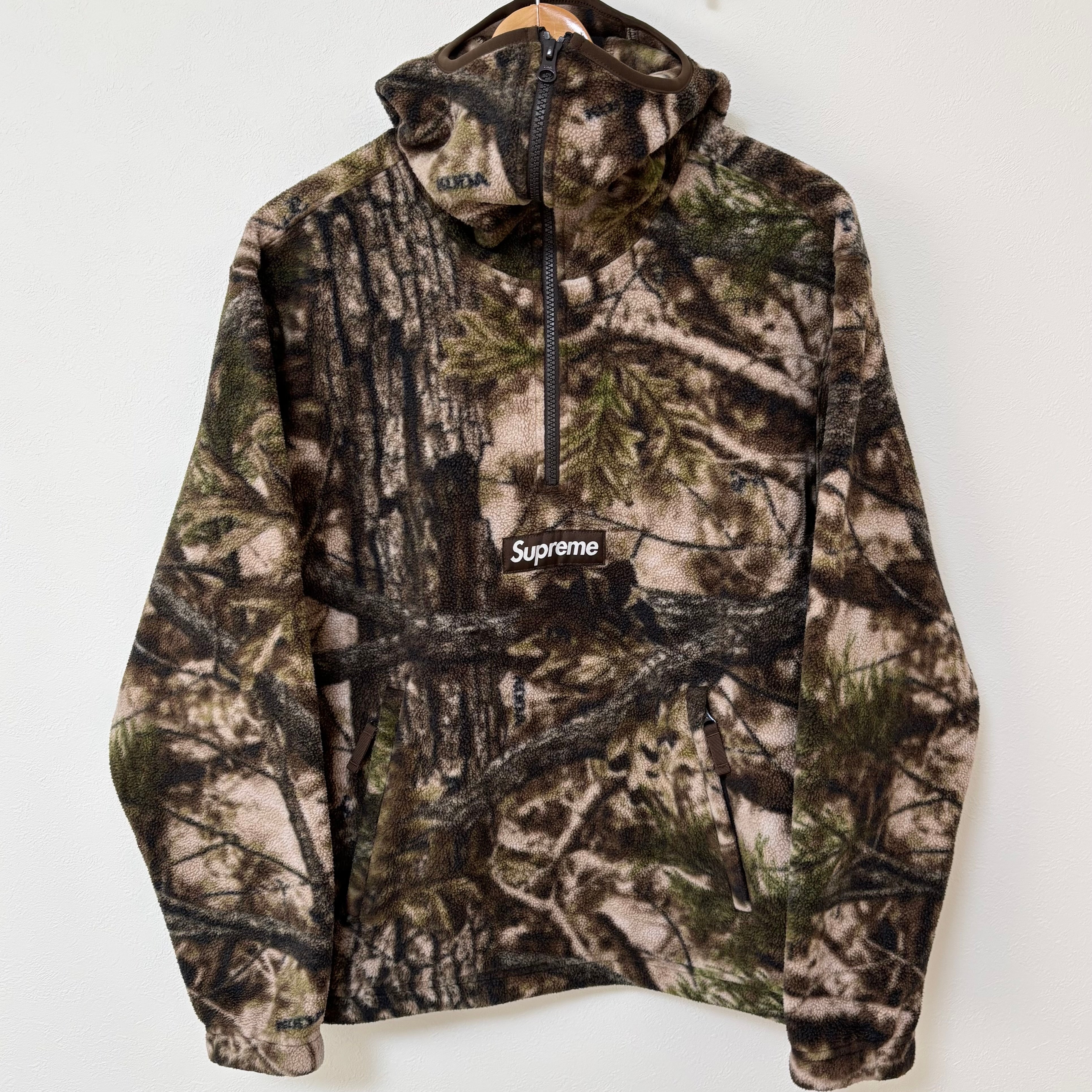 Supreme Polartec Face Mask Half Zip Hooded Sweatshirt "Tree Camo"
