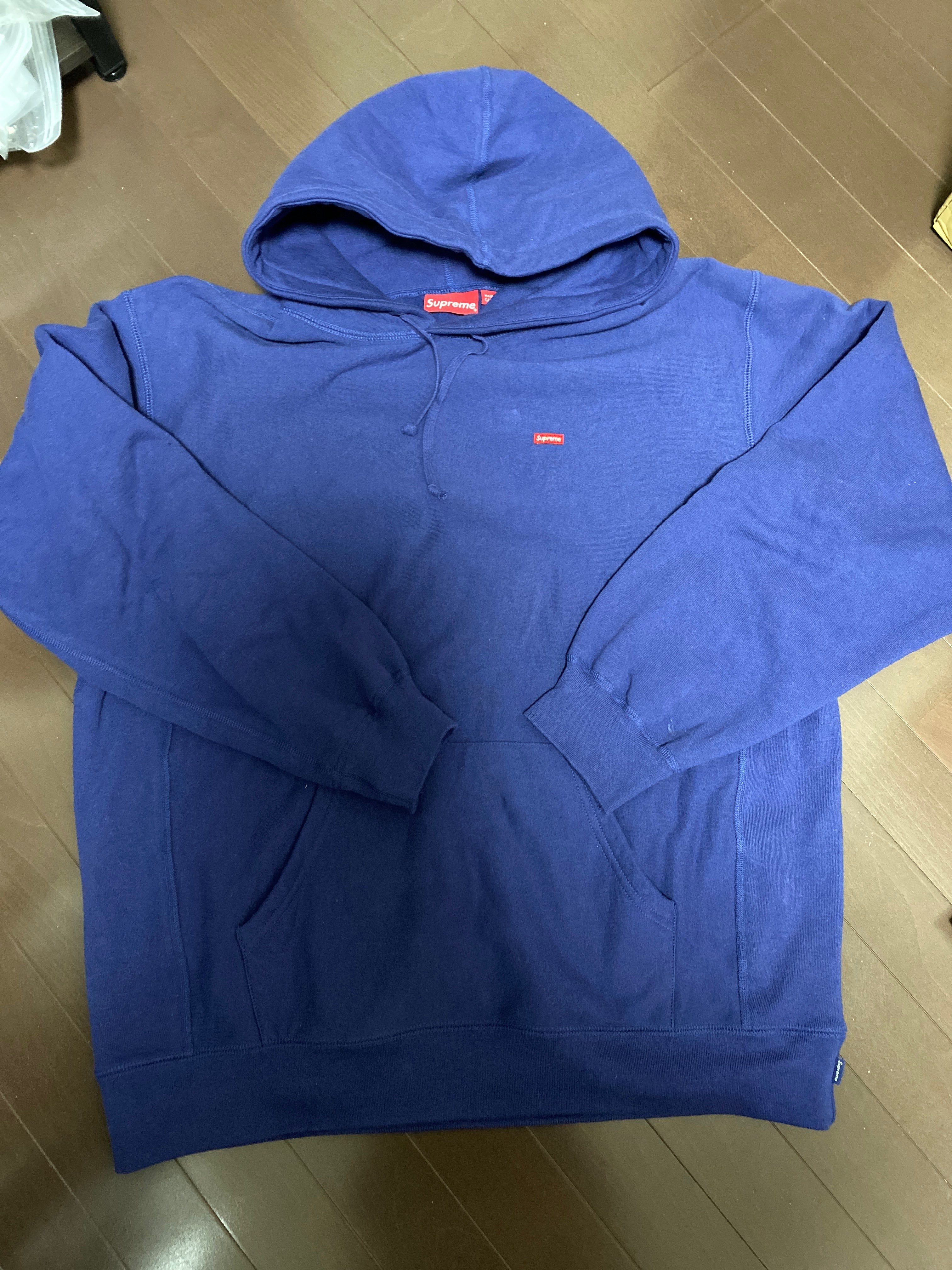 Supreme Small Box Hooded Sweatshirt "Washed Navy" (21SS)