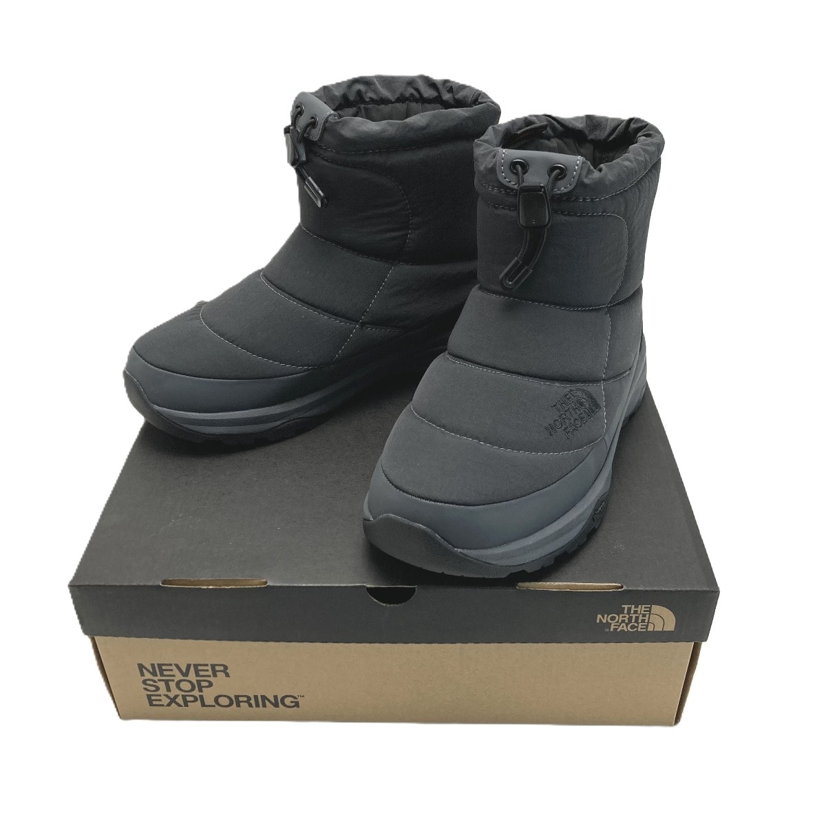 THE NORTH FACE ザノースフェイス ヌプシ ブーティ ウォータープルーフ ニット ショート NF52274 グレー SIZE 24cm 箱付き