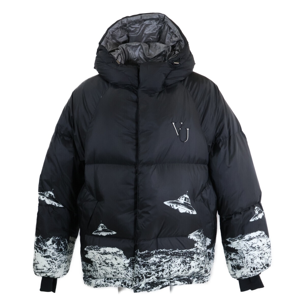 アンダーカバー xVALENTINO ヴァレンティノ【美品】19AW UCX4205-2 UFOプリント フーディダウンジャケット 3