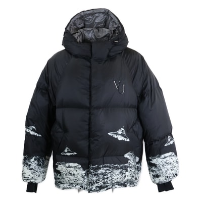 アンダーカバー xVALENTINO ヴァレンティノ【美品】19AW UCX4205-2 UFOプリント フーディダウンジャケット 3