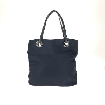 PRADA プラダ テスート 三角ロゴプレート ネイビー シルバー金具 ナイロン トートバッグ ハンドバッグ 603433 【中古】
