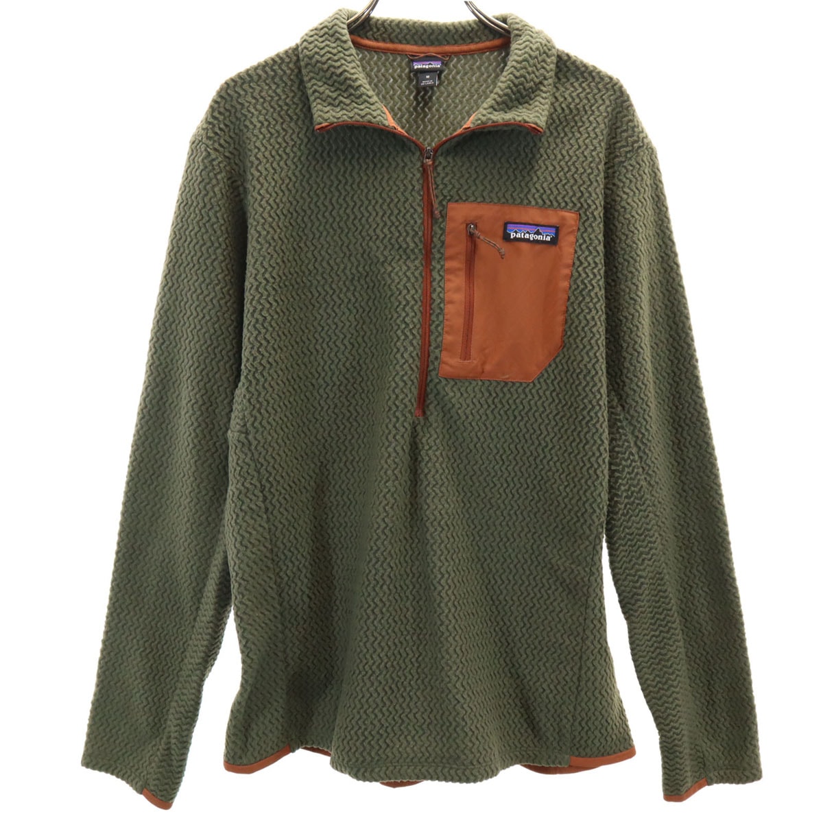 patagonia パタゴニア 長袖 R1エアジップネック ウェア M オリーブ系 40245FA22 アウトドア
