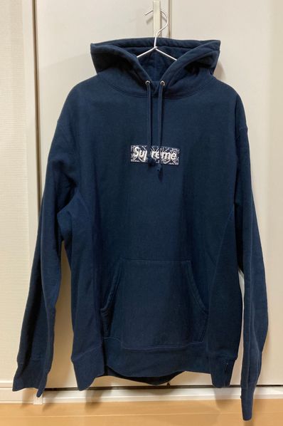 Supreme Bandana Box Logo Hooded Sweatshirt "Navy"