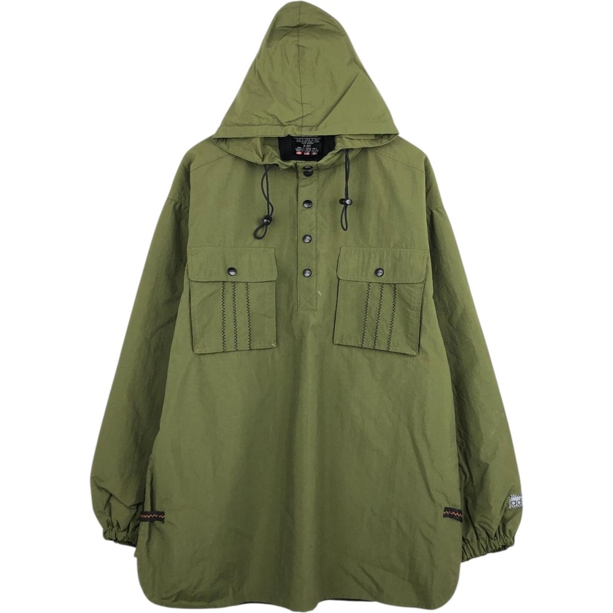 古着 80~90年代 アディダス adidas ハーフスナップ フード付き ナイロンプルオーバー メンズL相当 ヴィンテージ/eaa629333