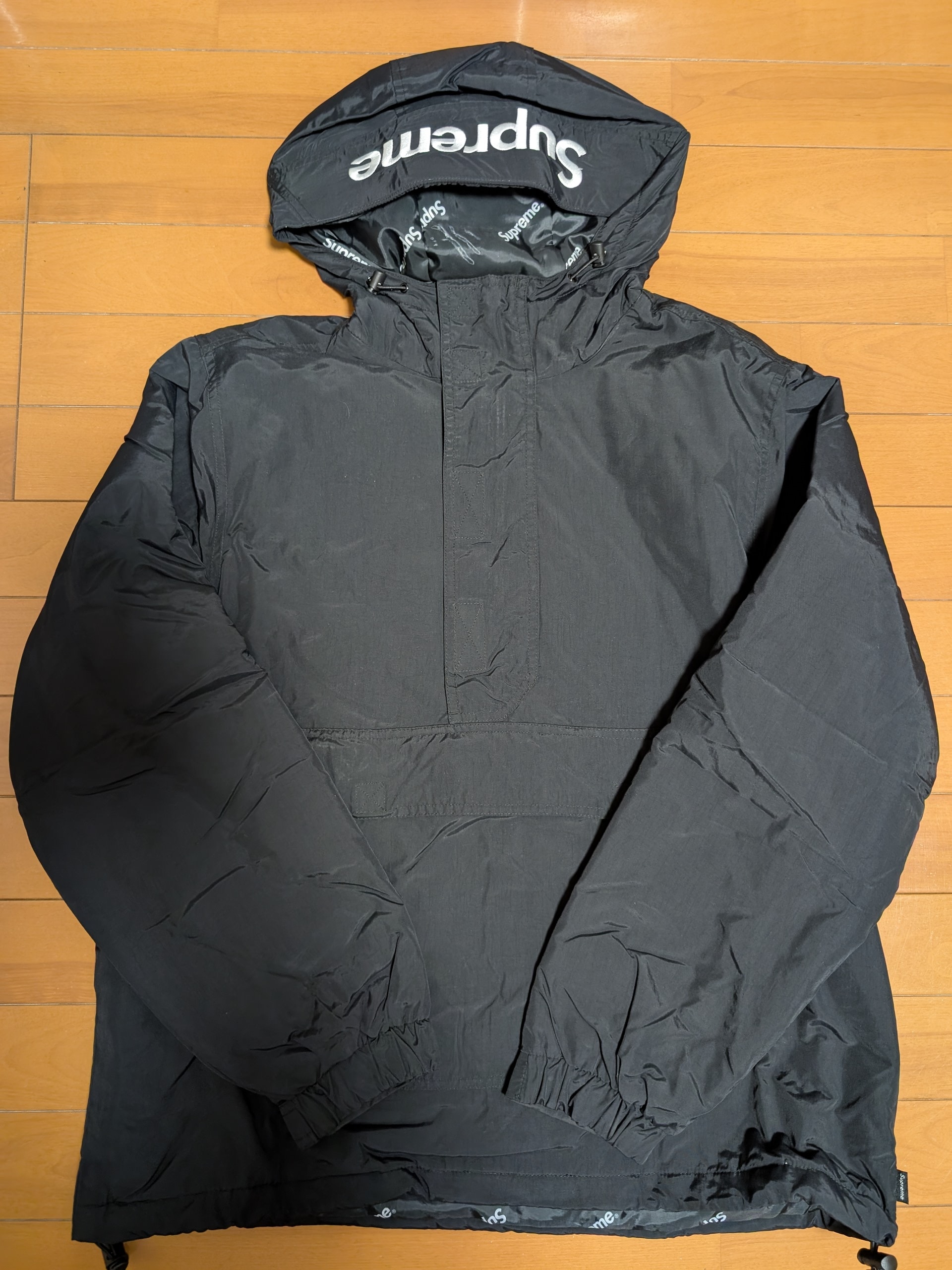 Supreme Hooded Logo Half Zip Pullover 