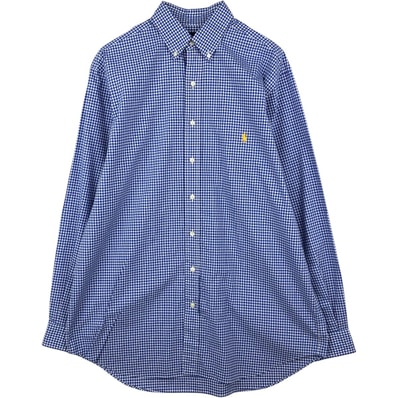 古着 ラルフローレン Ralph Lauren STRETCH ギンガムチェック 長袖 ボタンダウンチェックシャツ メンズXL相当/eaa622256