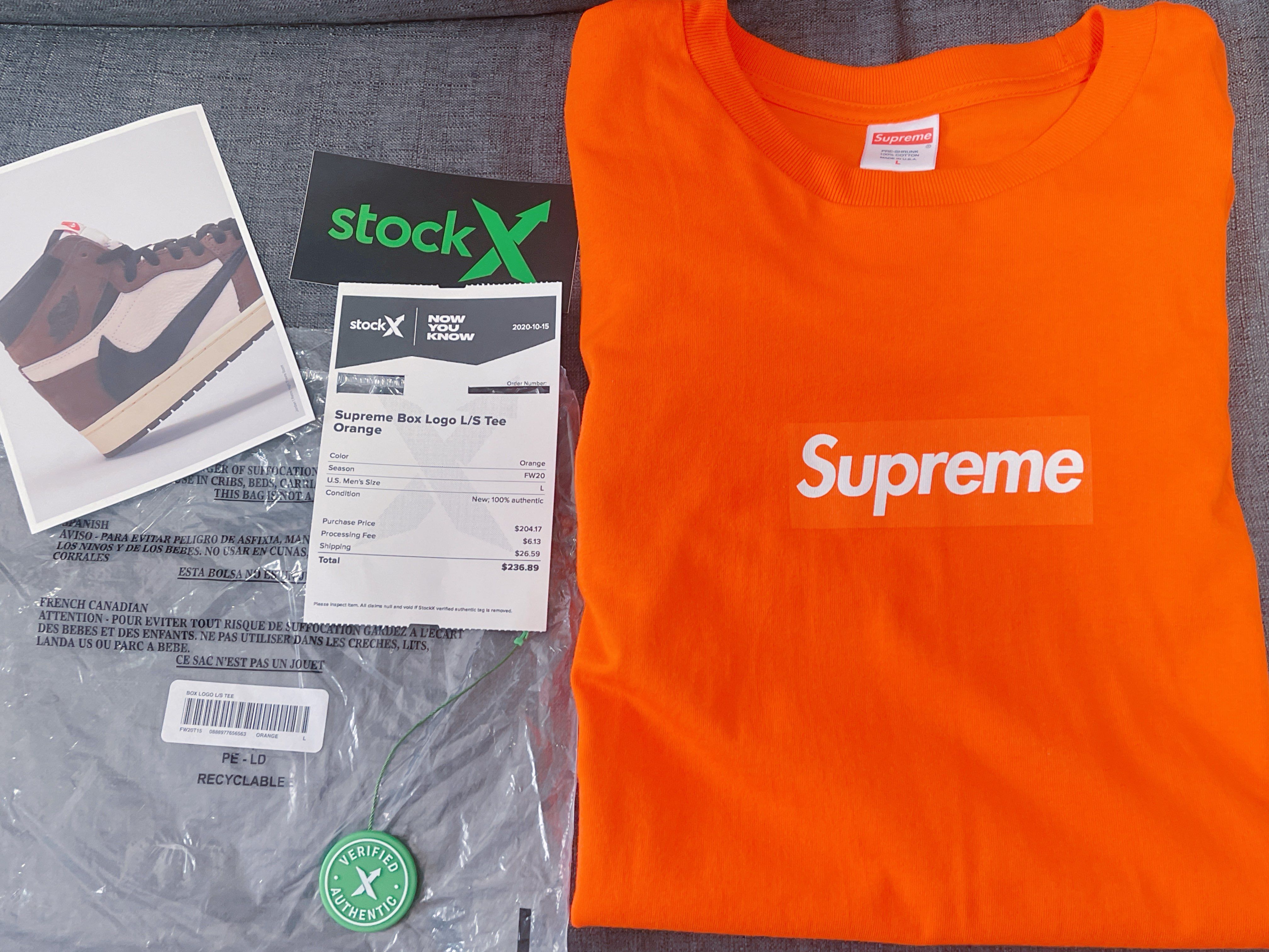 Supreme Box Logo L/S Tee "Orange"