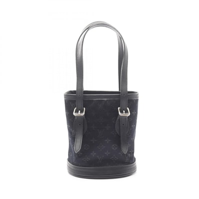 ルイ・ヴィトン LOUIS VUITTON リトルバケット モノグラムサテン ハンドバッグ バッグ ファブリック レザー レディース ブラック系 M92144 【中古】