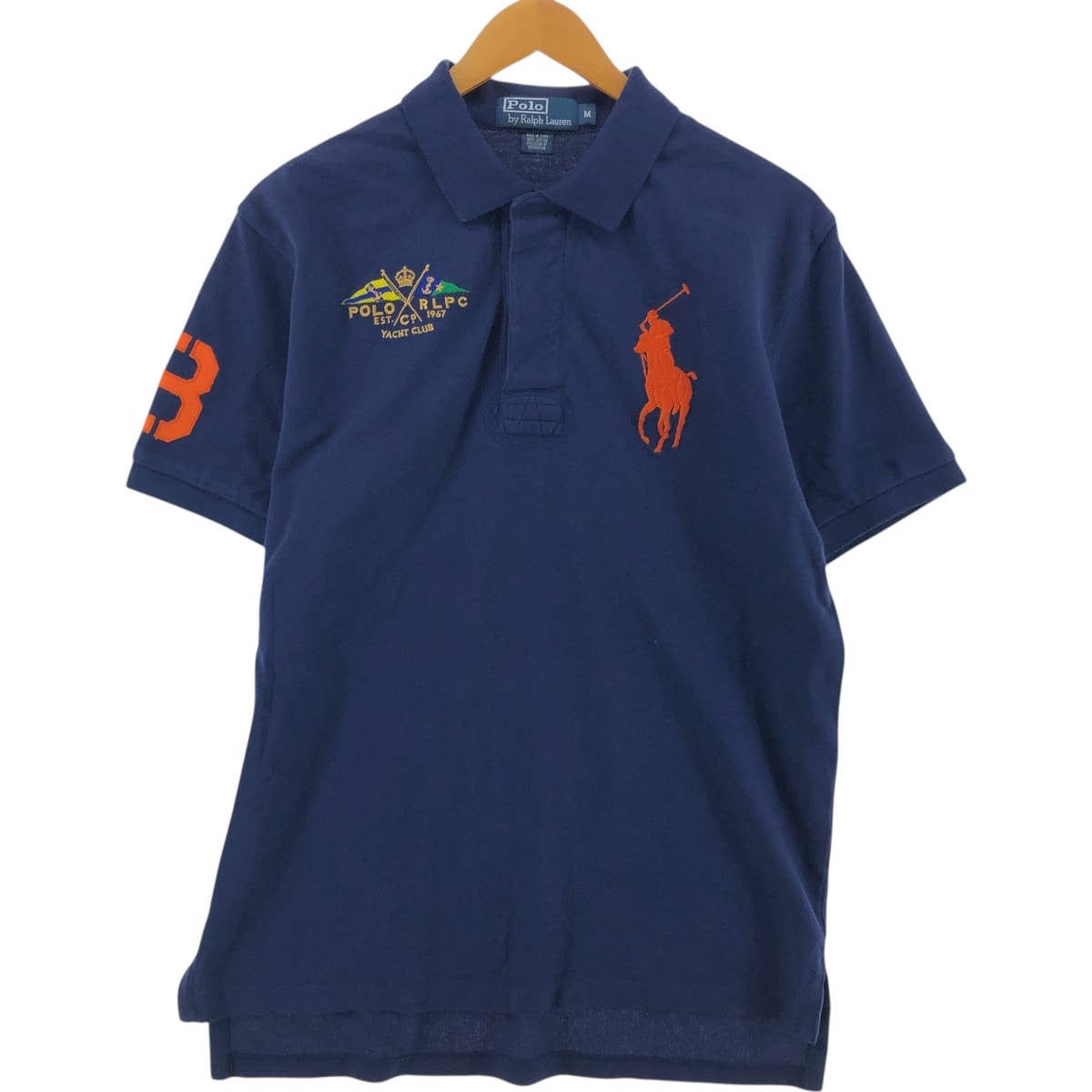 古着 ラルフローレン Ralph Lauren POLO by Ralph Lauren ビッグポニー 半袖 ラガーシャツ メンズM相当/eaa543014