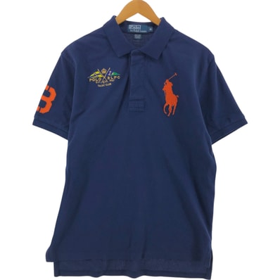 古着 ラルフローレン Ralph Lauren POLO by Ralph Lauren ビッグポニー 半袖 ラガーシャツ メンズM相当/eaa543014