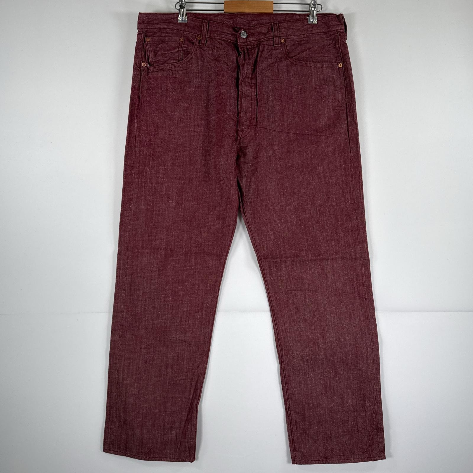 古着 リーバイス Levi's デニムパンツ 501 ジーパン ストレート 大きいサイズ ボタンフライ ビッグ カラーパンツ w40 L32  レッド メンズ