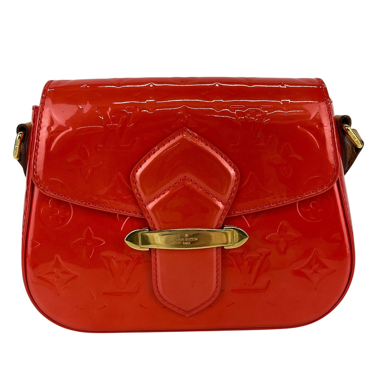 LOUIS VUITTON ルイ・ヴィトン ベルフラワー PM ショルダーバッグ モノグラムヴェルニ レッド  レディース【中古】