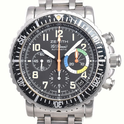 ゼニス ZENITH 02.0480.405 エルプリメロ レインボーフライバック クロノグラフ ブラック 自動巻き メンズ 腕時計 E#145756
