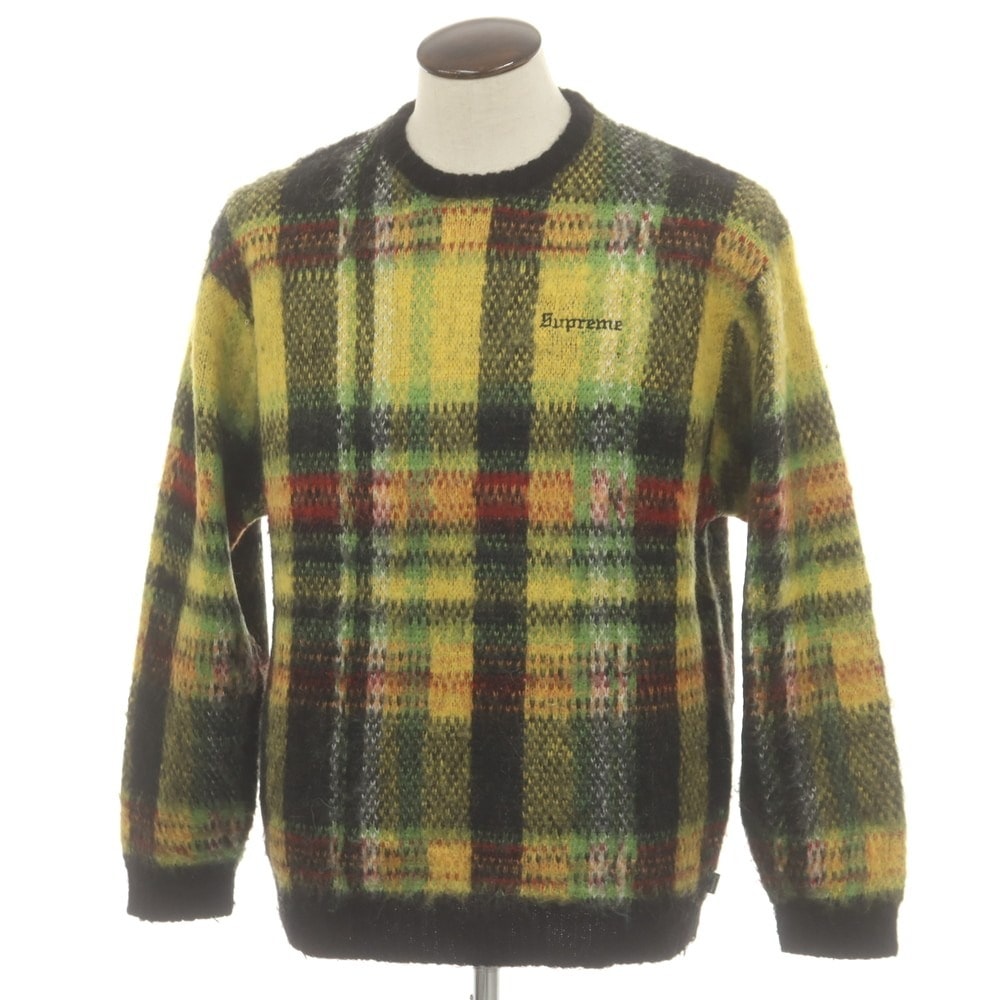 【中古】シュプリーム Supreme 2020年秋冬 Brushed Plaid Sweater チェック プルオーバーニット イエローxブラック【サイズL】【メンズ】