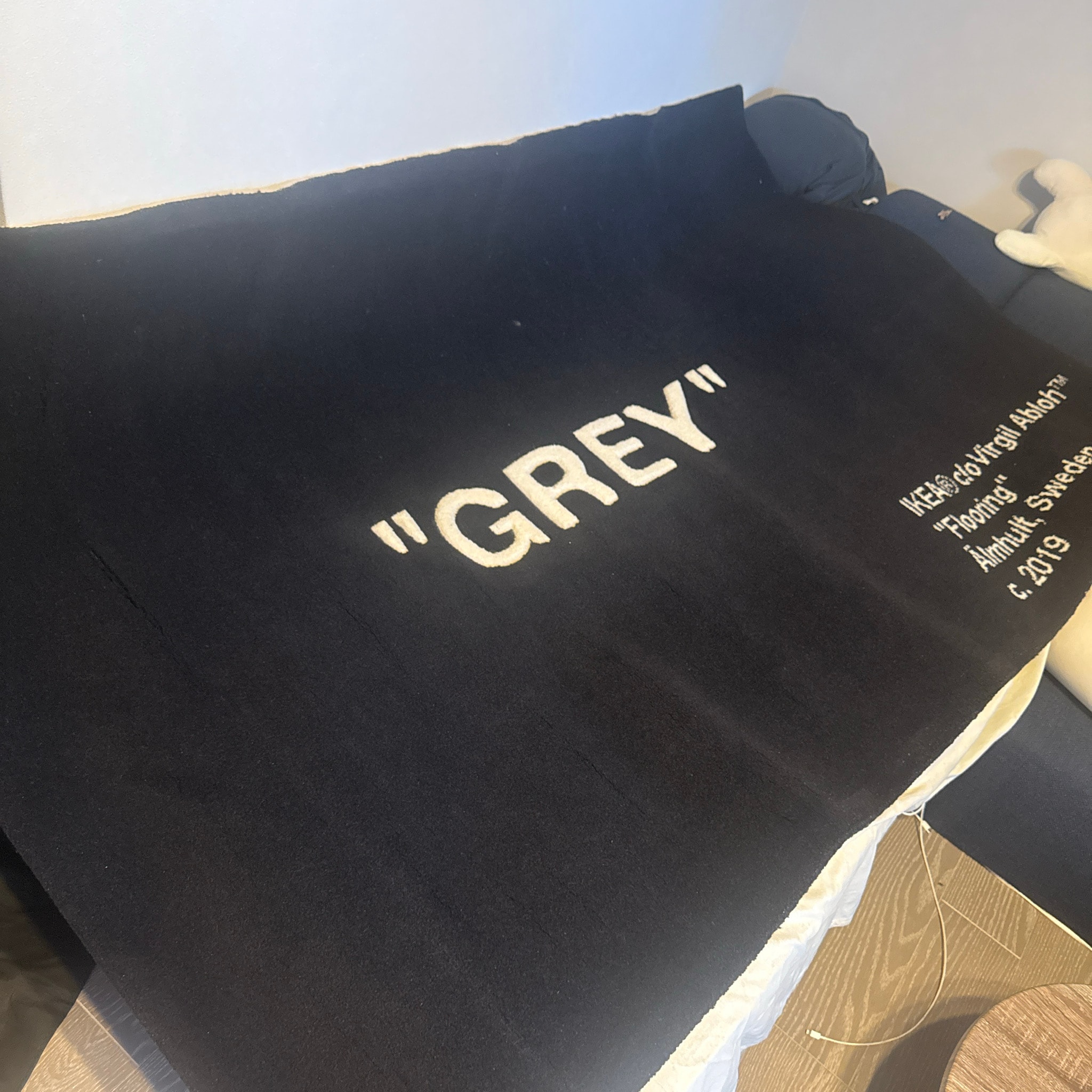 OFF-WHITE / IKEA "GREY" Rug "Black"