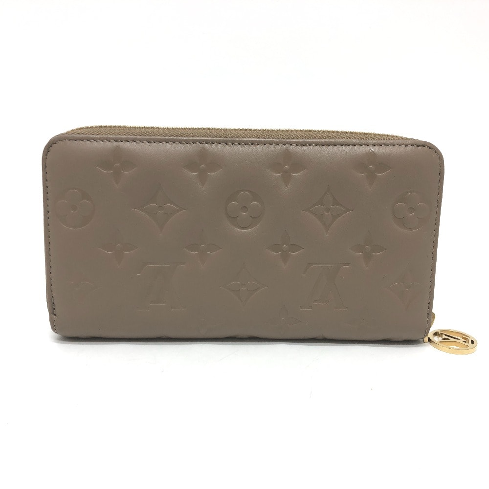 ルイヴィトン LOUIS VUITTON ジッピーウォレット M81511 モノグラムエンボス ろんぐろんぐラウンドファスナー 長財布 レザー ベージュ系