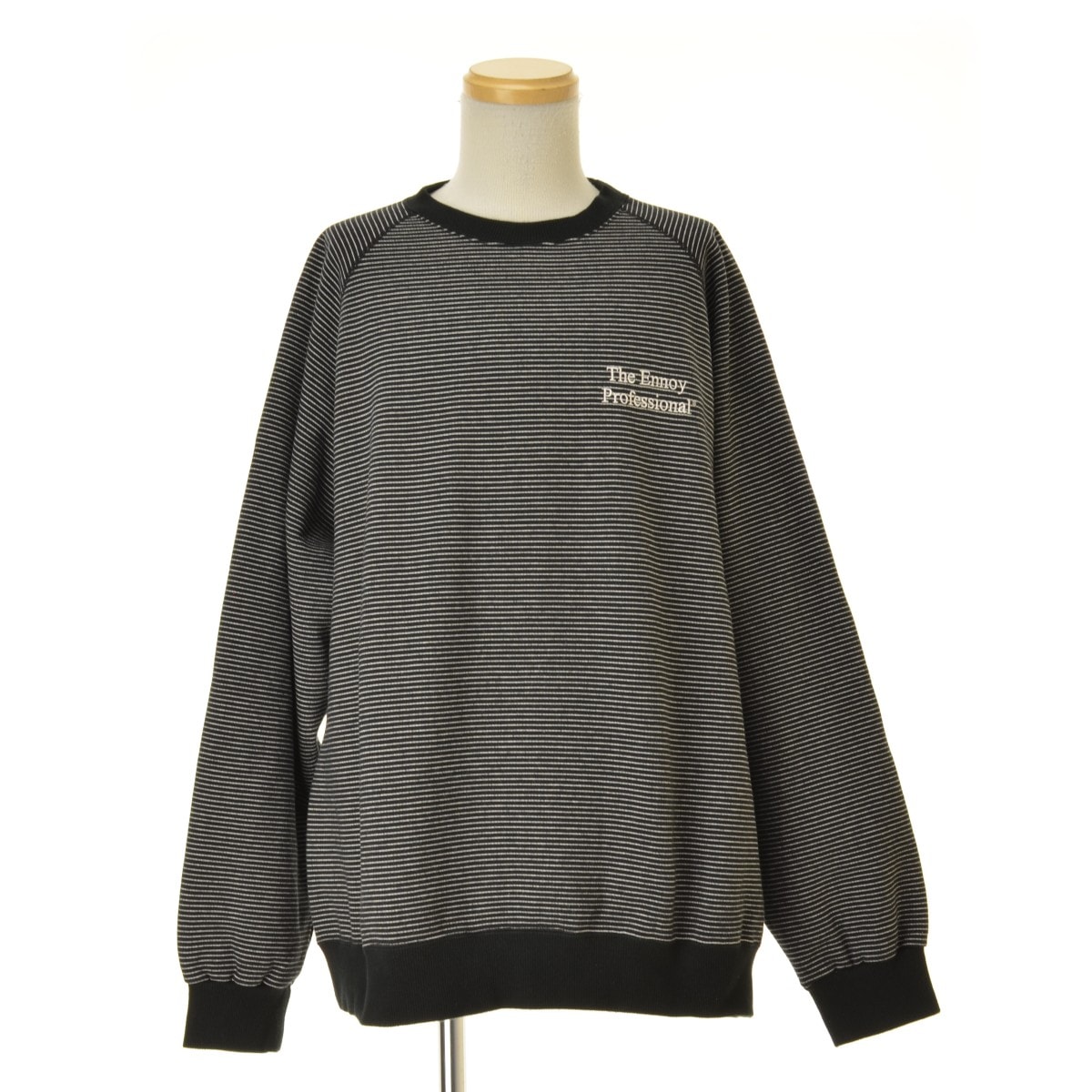 ENNOY Border Crew Neck Sweat "Black×White"