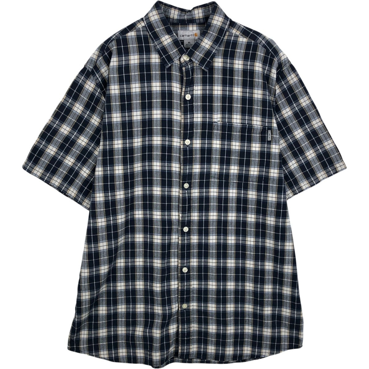 古着 カーハート Carhartt チェック柄 半袖 ワークシャツ メンズXL相当/eaa653024