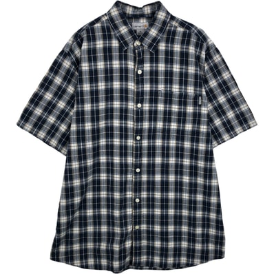 古着 カーハート Carhartt チェック柄 半袖 ワークシャツ メンズXL相当/eaa653024