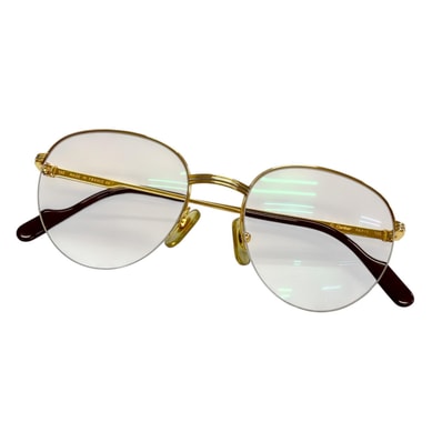 美品 カルティエ メガネ ゴールド メンズ 49□18-135