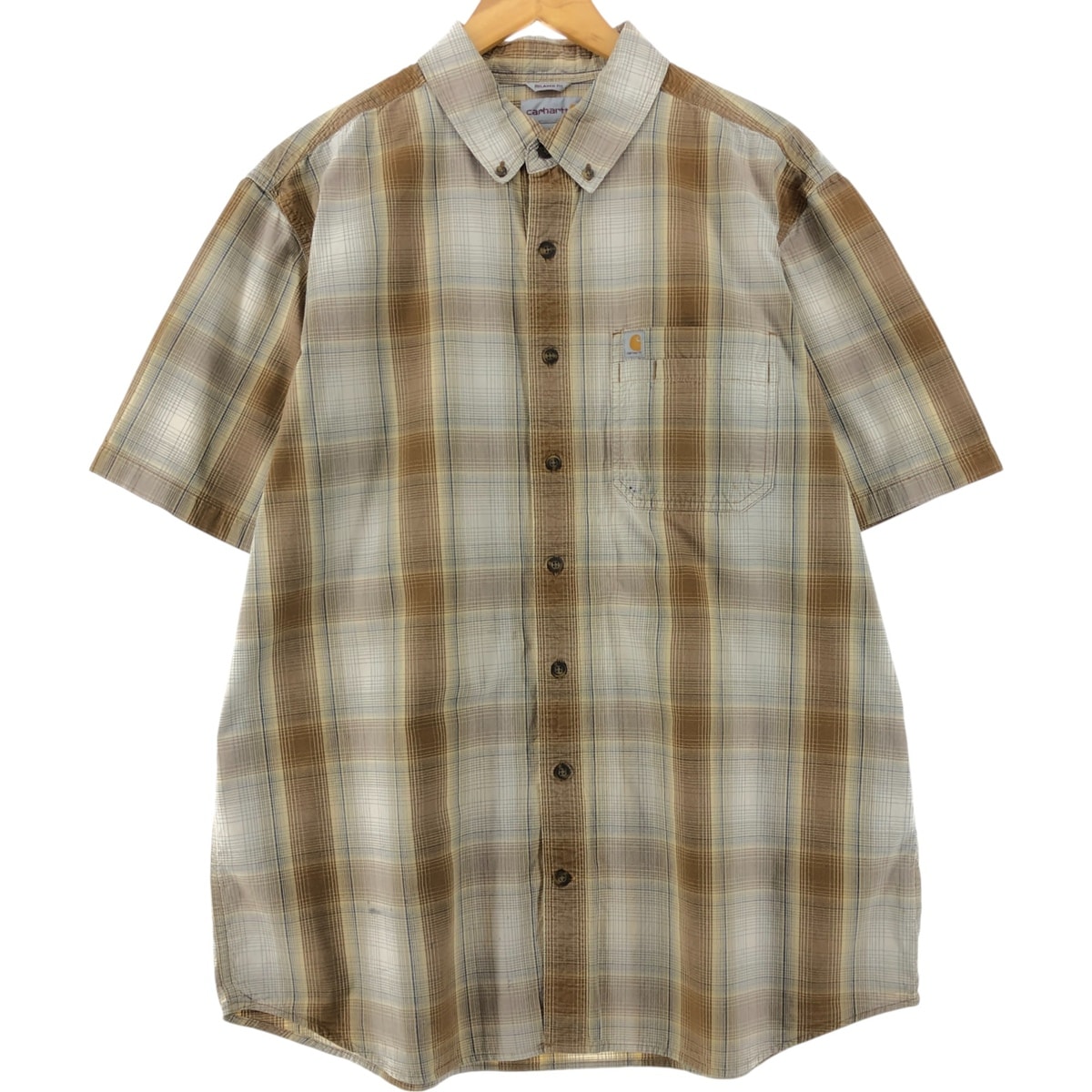 古着 カーハート Carhartt RELAXED FIT チェック柄 ボタンダウン 半袖 ワークシャツ メンズXL相当/eaa509330 【中古】 【250414】/eaa509330