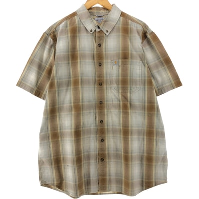 古着 カーハート Carhartt RELAXED FIT チェック柄 ボタンダウン 半袖 ワークシャツ メンズXL相当/eaa509330 【中古】 【250414】/eaa509330