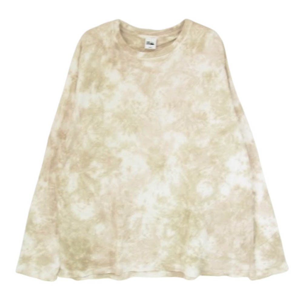 FIRST DOWN ファーストダウン カットソー タイダイ ロングスリーブ Tシャツ 長袖 ブラウン ベージュ系 L【中古】