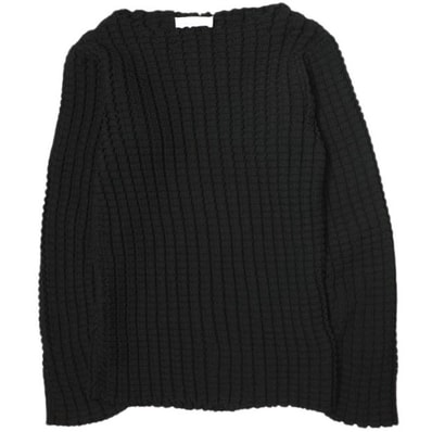 ADAM ET ROPE アダムエロペ 24SS サステナブル 凹凸ワッフルプルオーバー GAM04310 Free ブラック セーター ニット トップス g20466
