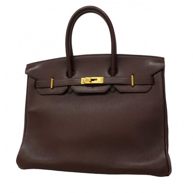 ★SALE【6db1568】エルメス ハンドバッグ バーキン35 ヴォーガリバー ブラウン ゴールド金具 ○Z刻印【中古】レディース