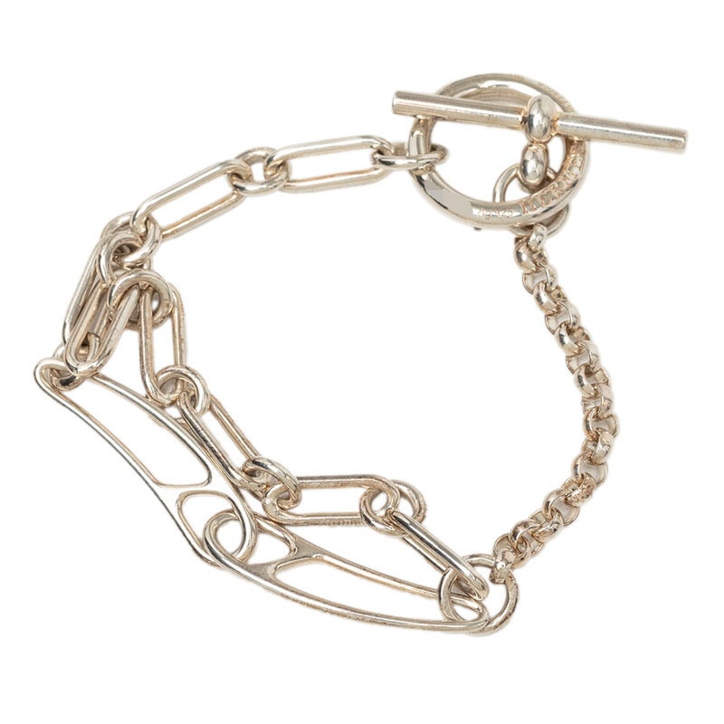 エルメス シェーヌダンクル パンク SH Tバー ブレスレット SV925 シルバー レディース HERMES 【中古】