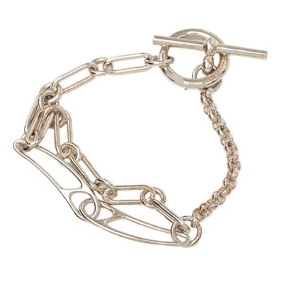 エルメス シェーヌダンクル パンク SH Tバー ブレスレット SV925 シルバー レディース HERMES 【中古】