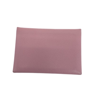 美品 HERMES エルメス カルヴィデュオ モーヴシルベストル ピンク シルバー金具 ヴォーエプソン コインケース コンパクトウォレット カードケース 名刺入れ D刻印 504146 【中古】