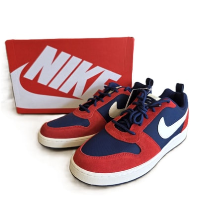 NIKE ナイキ COURT BOROUGH LOW PRM コート ボロー ロー プレミアム 27.5cm スニーカー 844881-401 レッド ネイビー メンズ【中古】