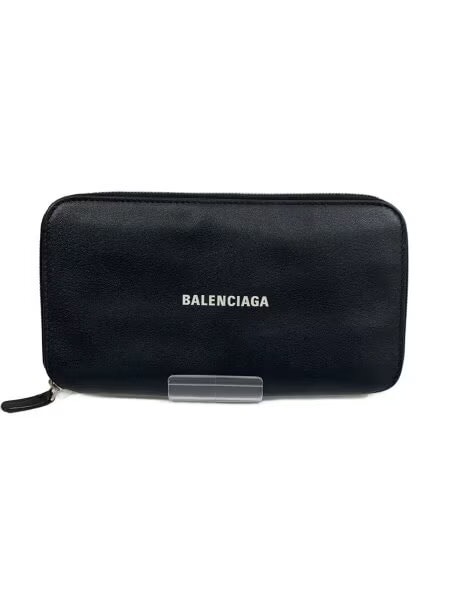 BALENCIAGA Cash Continental Wallet Grained Calfskin "Black"