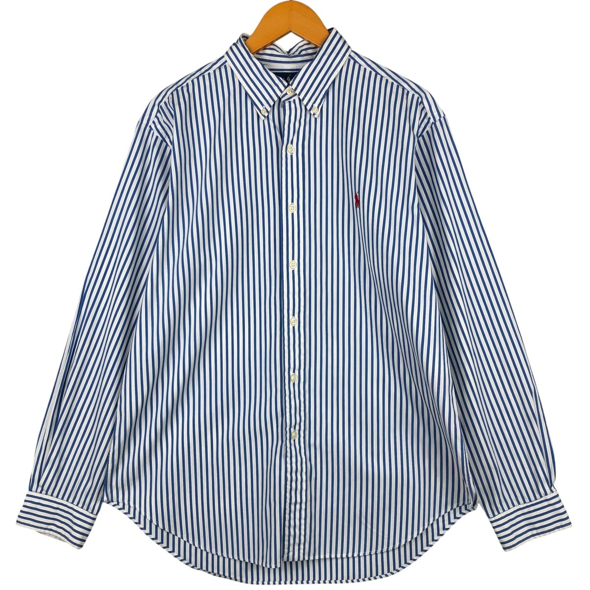 古着 ラルフローレン Ralph Lauren CLASSIC FIT 長袖 ボタンダウンストライプシャツ メンズL相当/eaa598108