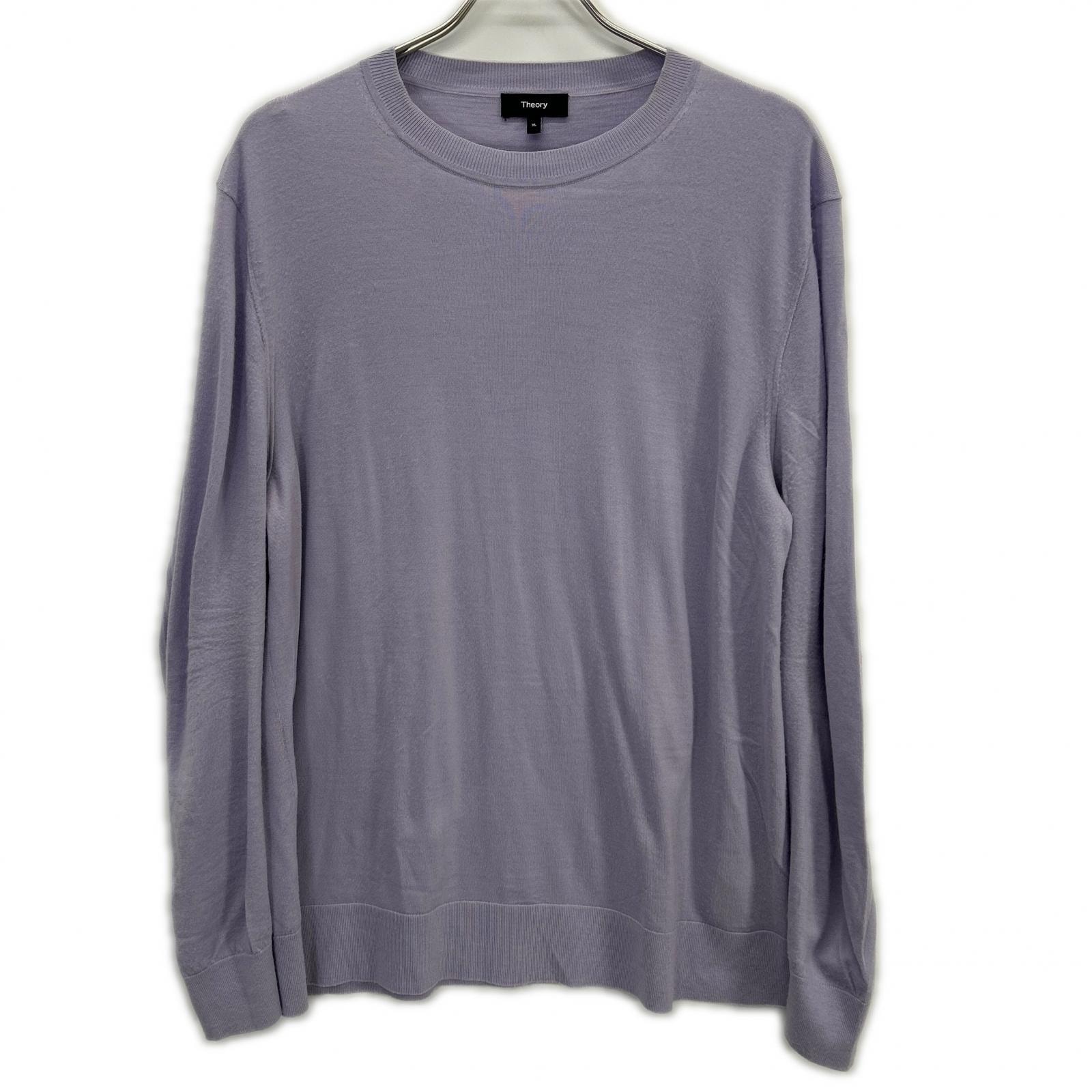 セオリー 24年製パープル ウール Regal Wool Crew Neck PO XL