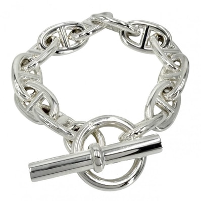 HERMES エルメス ブレスレット シェーヌダンクルTGM アクセサリー ジュエリー 12コマ シルバー925 メンズ 約111.5g 美品【中古品】