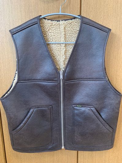 Supreme Reversible Faux Shearling Work Vest "Brown"