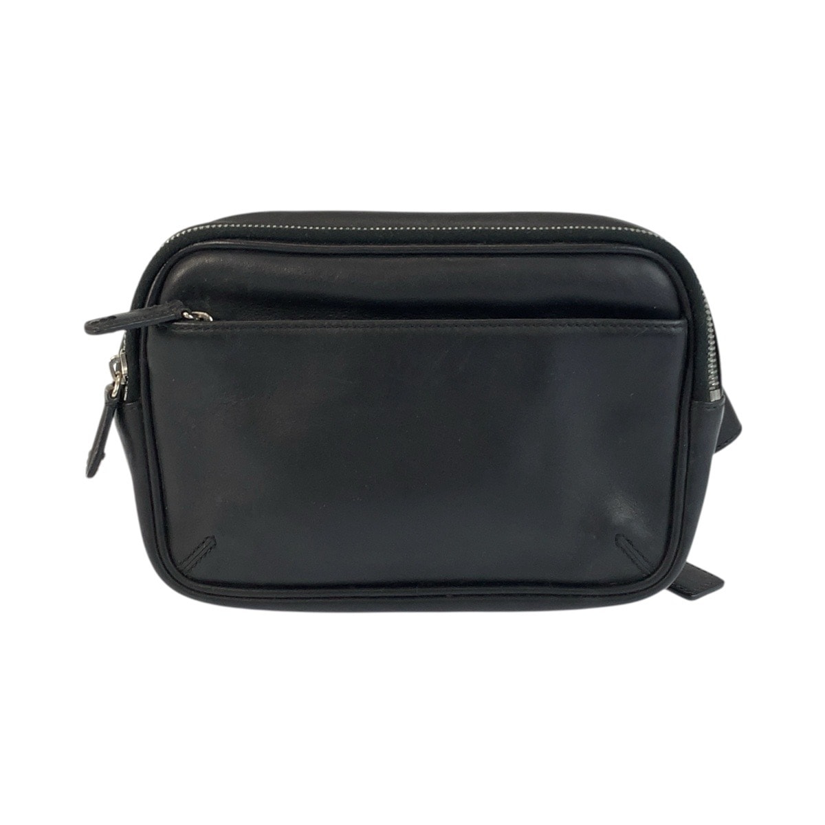 美品 COACH コーチ ブラック 黒 シルバー金具 レザー ボディバッグ ウエストバッグ バムバッグ 600761 【中古】