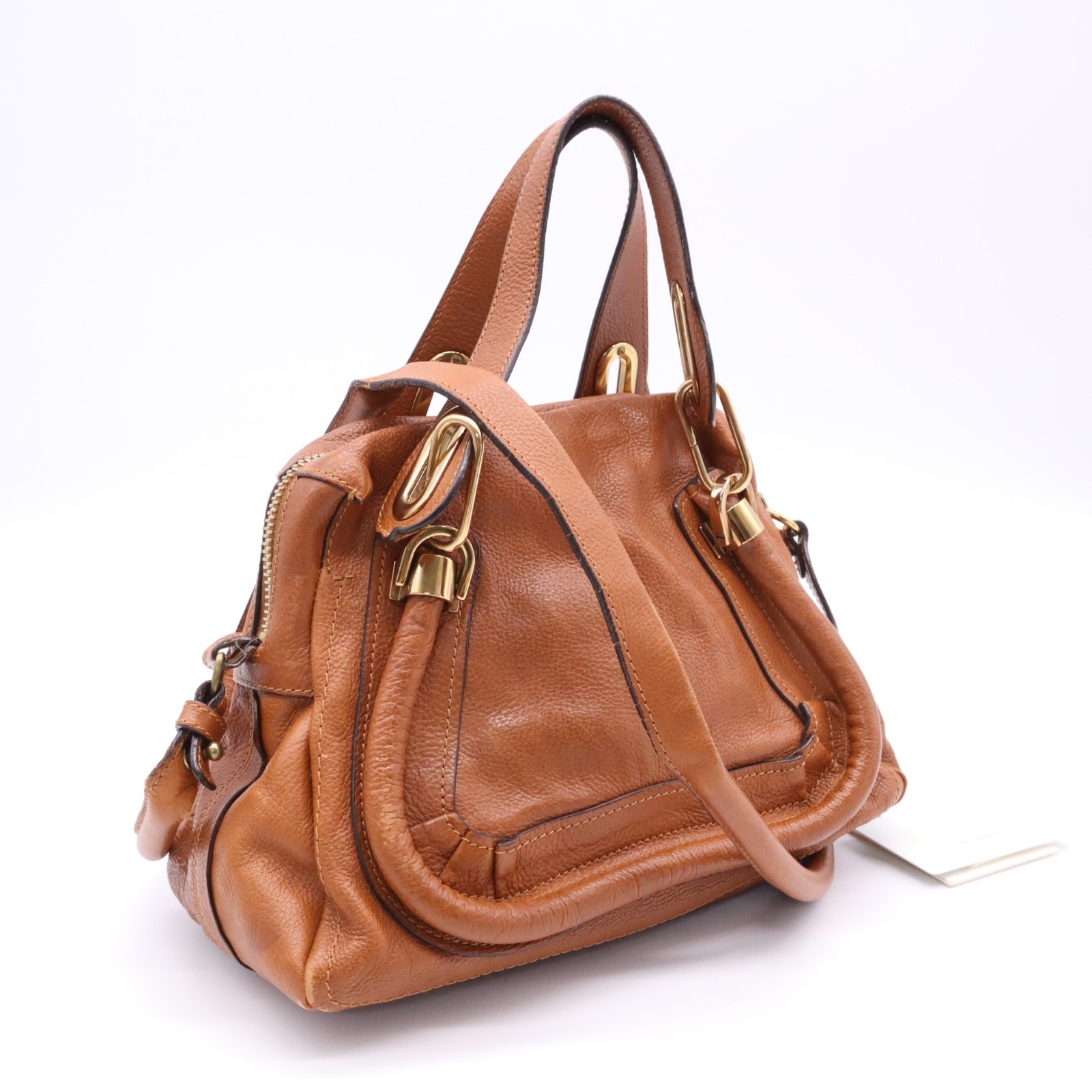 Chloe クロエ レザー パラティ 2WAYハンドバッグ ブラウン GD金具 ショルダーストラップ付 - 2wayハンドバッグ ブラウン レザー レディース