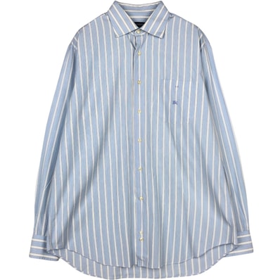 古着 バーバリー Burberry's LONDON 長袖 コットンストライプシャツ スペイン製 メンズXL相当 ワイドカラー/eaa676493