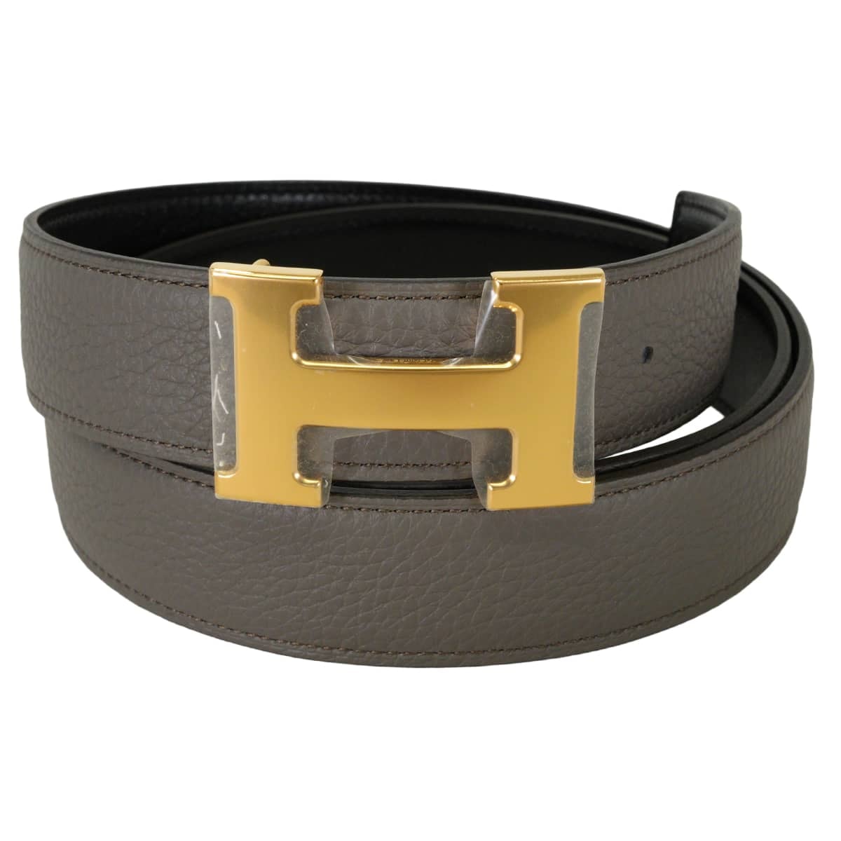HERMES エルメス ベルト Hベルト コンスタンス32 リバーシブル エタン/黒 (ブラック) トゴ/ボックスカーフ #90 ゴールド金具 K刻印 [紙袋・リボン付] 新品