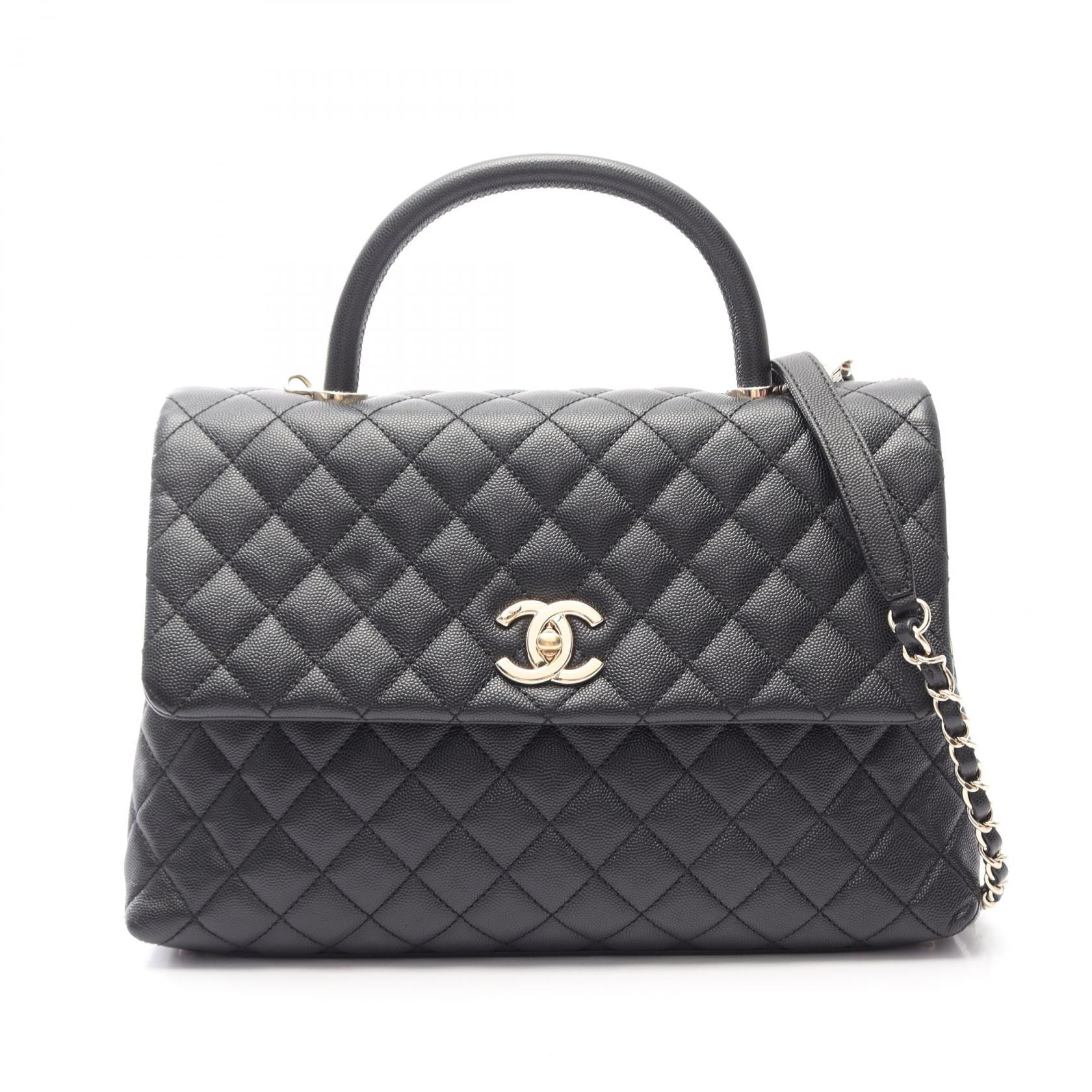 シャネル CHANEL マトラッセ ココハンドル 2WAY ハンドバッグ バッグ キャビアスキン(グレインドカーフ) レディース ブラック系 A92992 【中古】