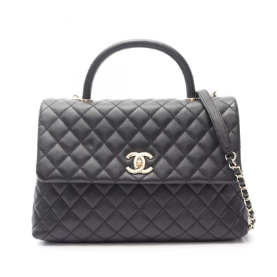 シャネル CHANEL マトラッセ ココハンドル 2WAY ハンドバッグ バッグ キャビアスキン(グレインドカーフ) レディース ブラック系 A92992 【中古】
