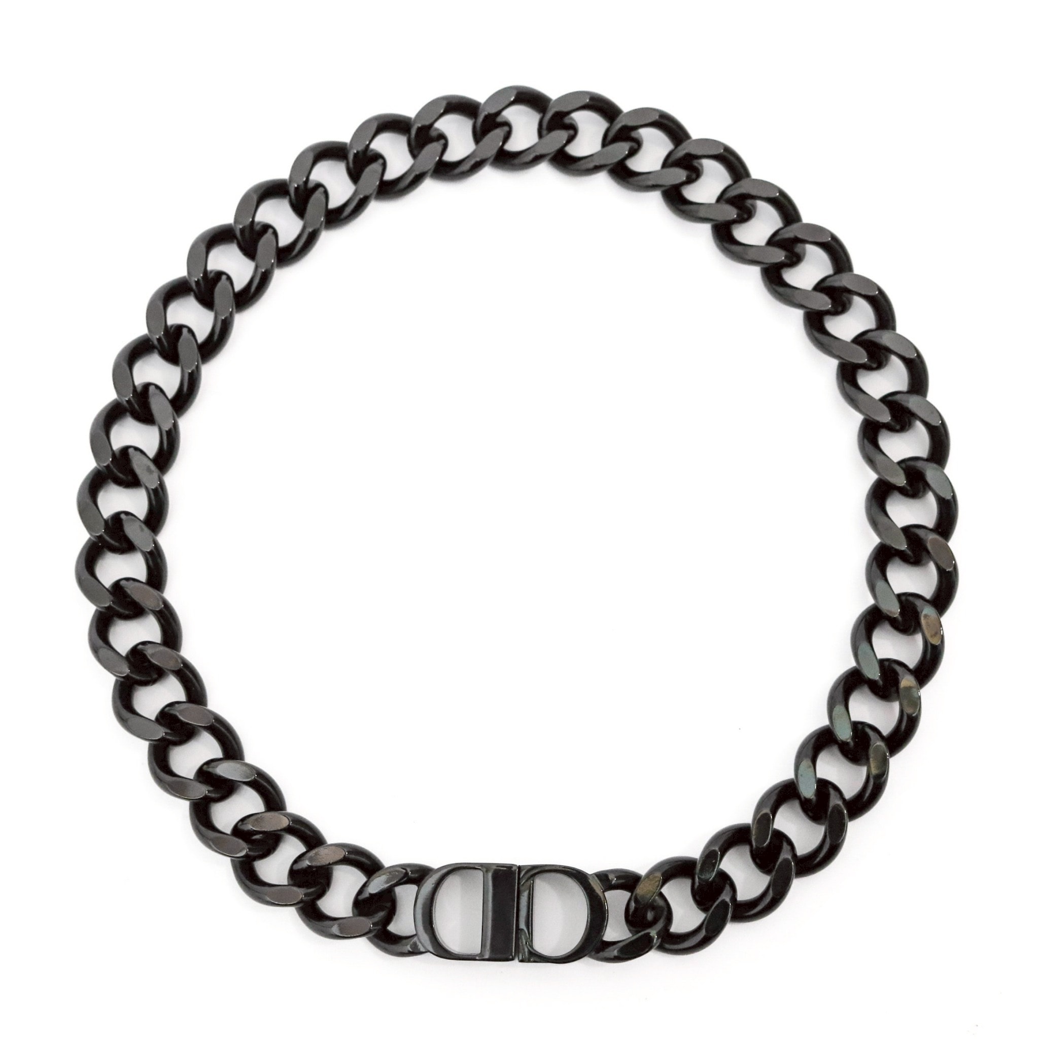 【極美品】 DIOR ディオール CD ICON チェーン ネックレス ブラック