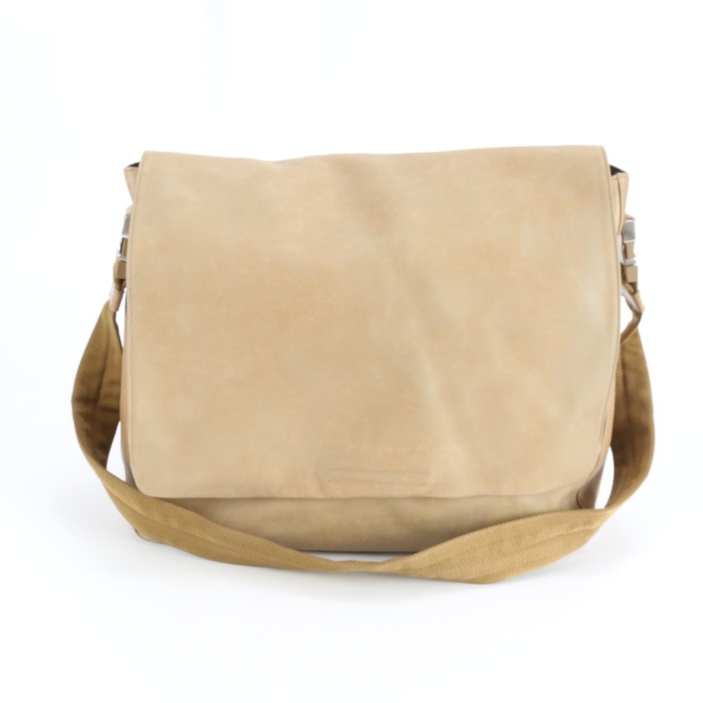 ■美品 プラダ ベージュショルダーバッグ レザー×ナイロン